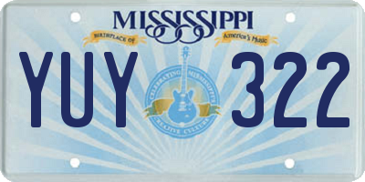 MS license plate YUY322