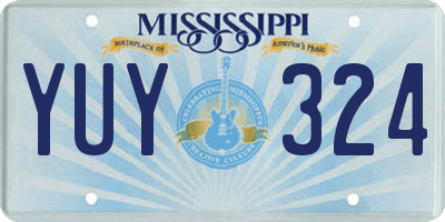 MS license plate YUY324