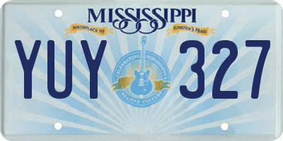 MS license plate YUY327