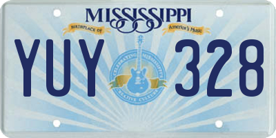 MS license plate YUY328