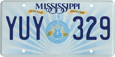 MS license plate YUY329