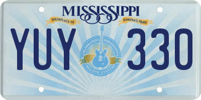 MS license plate YUY330