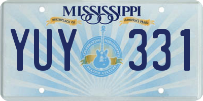 MS license plate YUY331