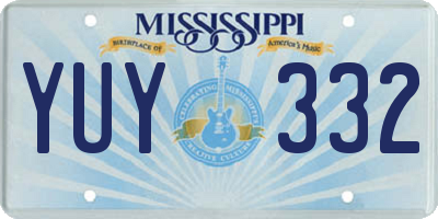 MS license plate YUY332
