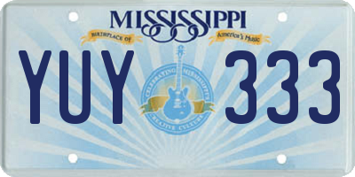MS license plate YUY333