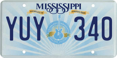 MS license plate YUY340