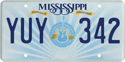 MS license plate YUY342