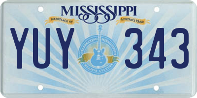 MS license plate YUY343