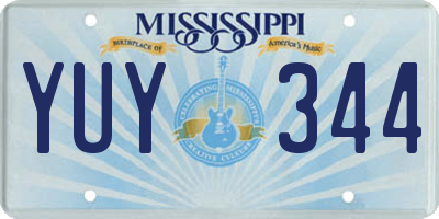 MS license plate YUY344