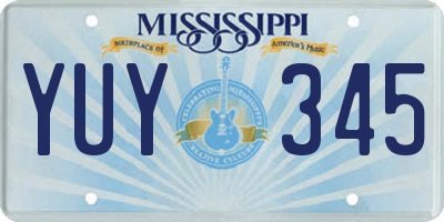MS license plate YUY345