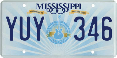 MS license plate YUY346