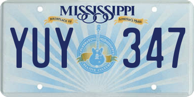 MS license plate YUY347