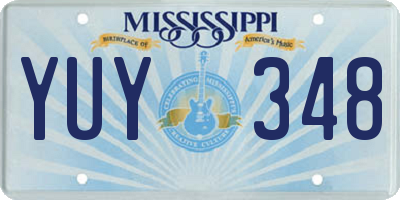 MS license plate YUY348