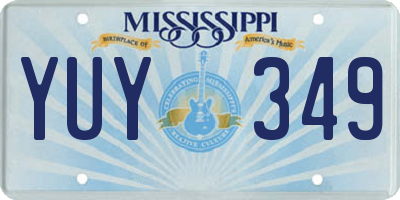 MS license plate YUY349