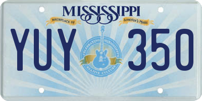 MS license plate YUY350
