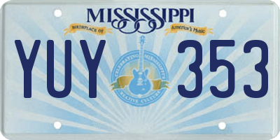 MS license plate YUY353