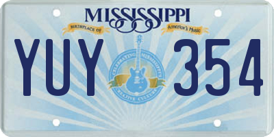 MS license plate YUY354