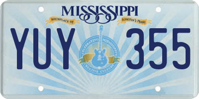 MS license plate YUY355