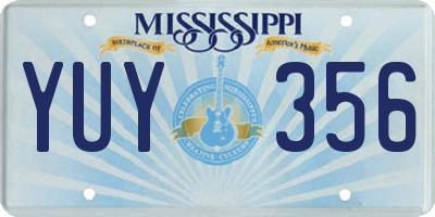 MS license plate YUY356