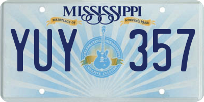 MS license plate YUY357