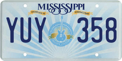 MS license plate YUY358