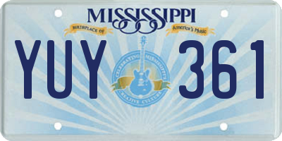 MS license plate YUY361