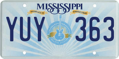 MS license plate YUY363