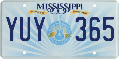 MS license plate YUY365