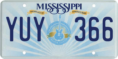 MS license plate YUY366