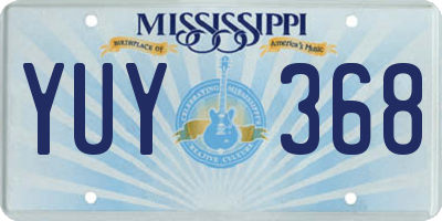 MS license plate YUY368