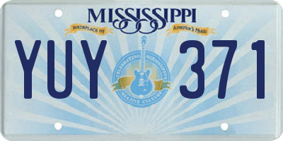 MS license plate YUY371