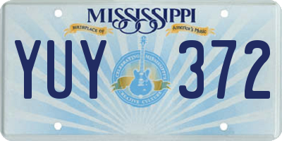 MS license plate YUY372