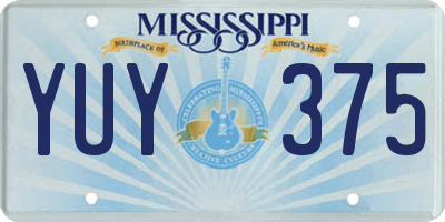 MS license plate YUY375