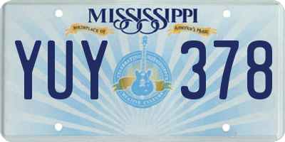 MS license plate YUY378