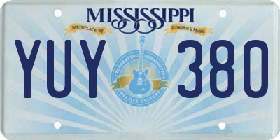 MS license plate YUY380