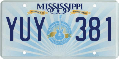 MS license plate YUY381