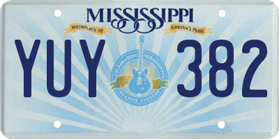 MS license plate YUY382