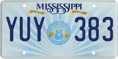 MS license plate YUY383