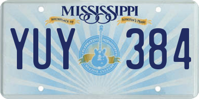 MS license plate YUY384