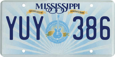 MS license plate YUY386