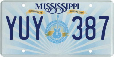 MS license plate YUY387