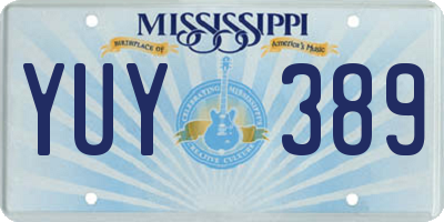 MS license plate YUY389