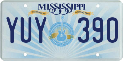 MS license plate YUY390