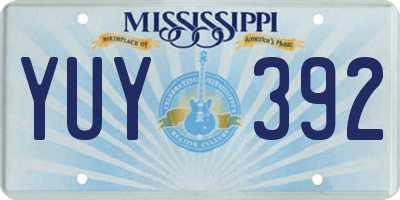 MS license plate YUY392
