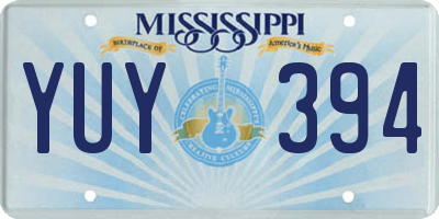 MS license plate YUY394