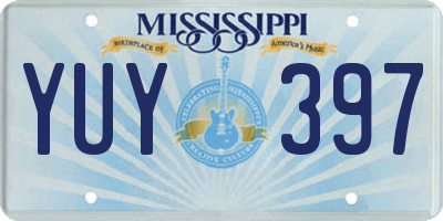 MS license plate YUY397