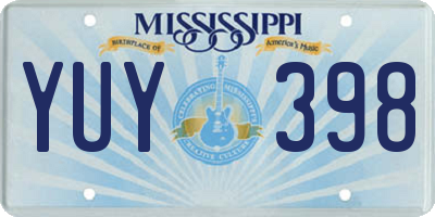 MS license plate YUY398