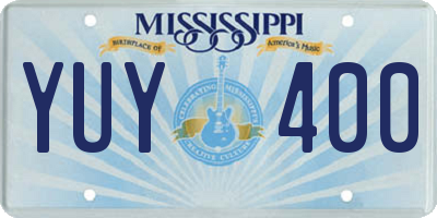 MS license plate YUY400
