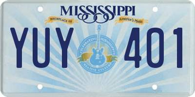 MS license plate YUY401