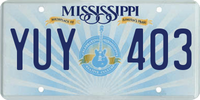 MS license plate YUY403